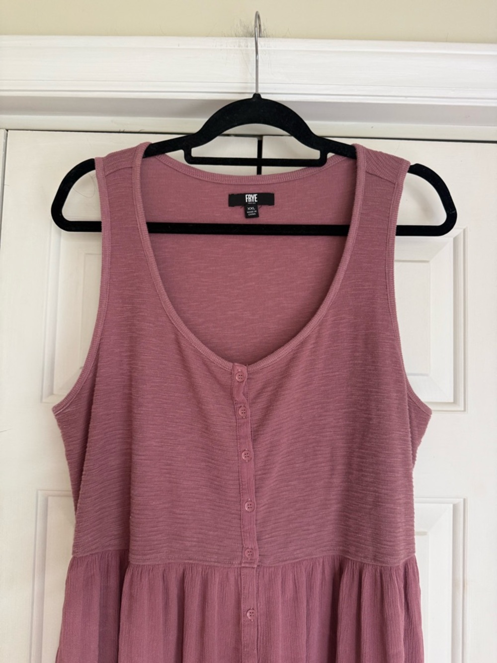 Frye Women’s Sleeveless Button-Front Midi Dress Mauve Lightweight Size XXL - Picture 2 of 6